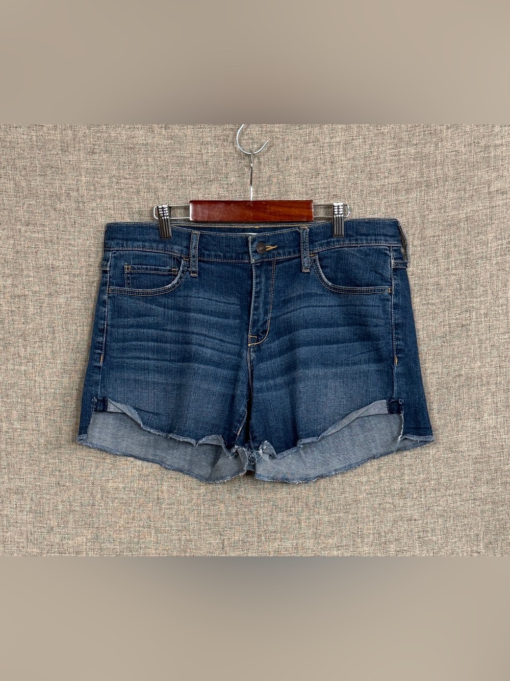 Abercrombie & Fitch Dark Blue Denim Cutoff Shorts